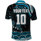 Personalized Port Adelaide Power Rugby Polo Shirt Aboriginal Dot Art - Dreamtime Football Mascot