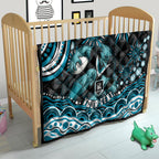 Personalized Port Adelaide Power Rugby Quilt Aboriginal Dot Art - Dreamtime Football Mascot