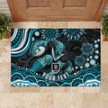 Personalized Port Adelaide Power Rugby Rubber Doormat Aboriginal Dot Art - Dreamtime Football Mascot