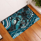 Personalized Port Adelaide Power Rugby Rubber Doormat Aboriginal Dot Art - Dreamtime Football Mascot