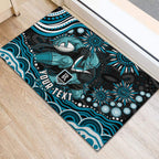 Personalized Port Adelaide Power Rugby Rubber Doormat Aboriginal Dot Art - Dreamtime Football Mascot