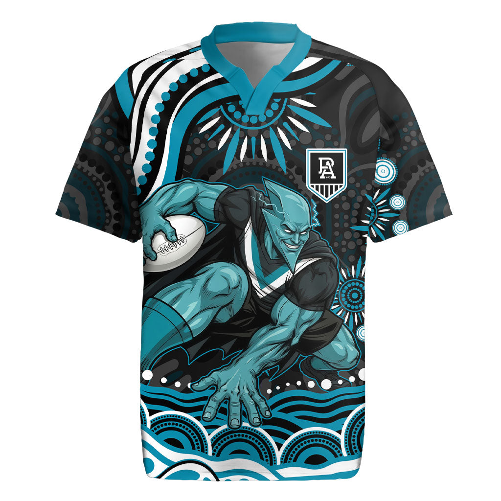 Personalized Port Adelaide Power Rugby Rugby Jersey Aboriginal Dot Art - Dreamtime Football Mascot