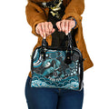 Personalized Port Adelaide Power Rugby Shoulder Handbag Aboriginal Dot Art - Dreamtime Football Mascot