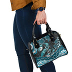 Personalized Port Adelaide Power Rugby Shoulder Handbag Aboriginal Dot Art - Dreamtime Football Mascot