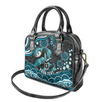 Personalized Port Adelaide Power Rugby Shoulder Handbag Aboriginal Dot Art - Dreamtime Football Mascot