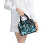 Personalized Port Adelaide Power Rugby Shoulder Handbag Aboriginal Dot Art - Dreamtime Football Mascot