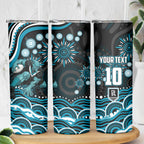 Personalized Port Adelaide Power Rugby Skinny Tumbler Aboriginal Dot Art - Dreamtime Football Mascot