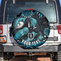Personalized Port Adelaide Power Rugby Spare Tire Cover Aboriginal Dot Art - Dreamtime Football Mascot