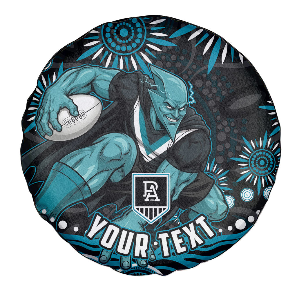 Personalized Port Adelaide Power Rugby Spare Tire Cover Aboriginal Dot Art - Dreamtime Football Mascot