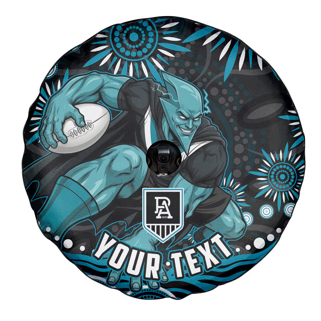 Personalized Port Adelaide Power Rugby Spare Tire Cover Aboriginal Dot Art - Dreamtime Football Mascot