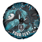 Personalized Port Adelaide Power Rugby Spare Tire Cover Aboriginal Dot Art - Dreamtime Football Mascot