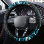 Port Adelaide Power Rugby Steering Wheel Cover Aboriginal Dot Art - Dreamtime Football Mascot