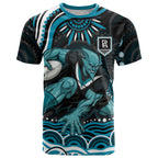 Personalized Port Adelaide Power Rugby T Shirt Aboriginal Dot Art - Dreamtime Football Mascot