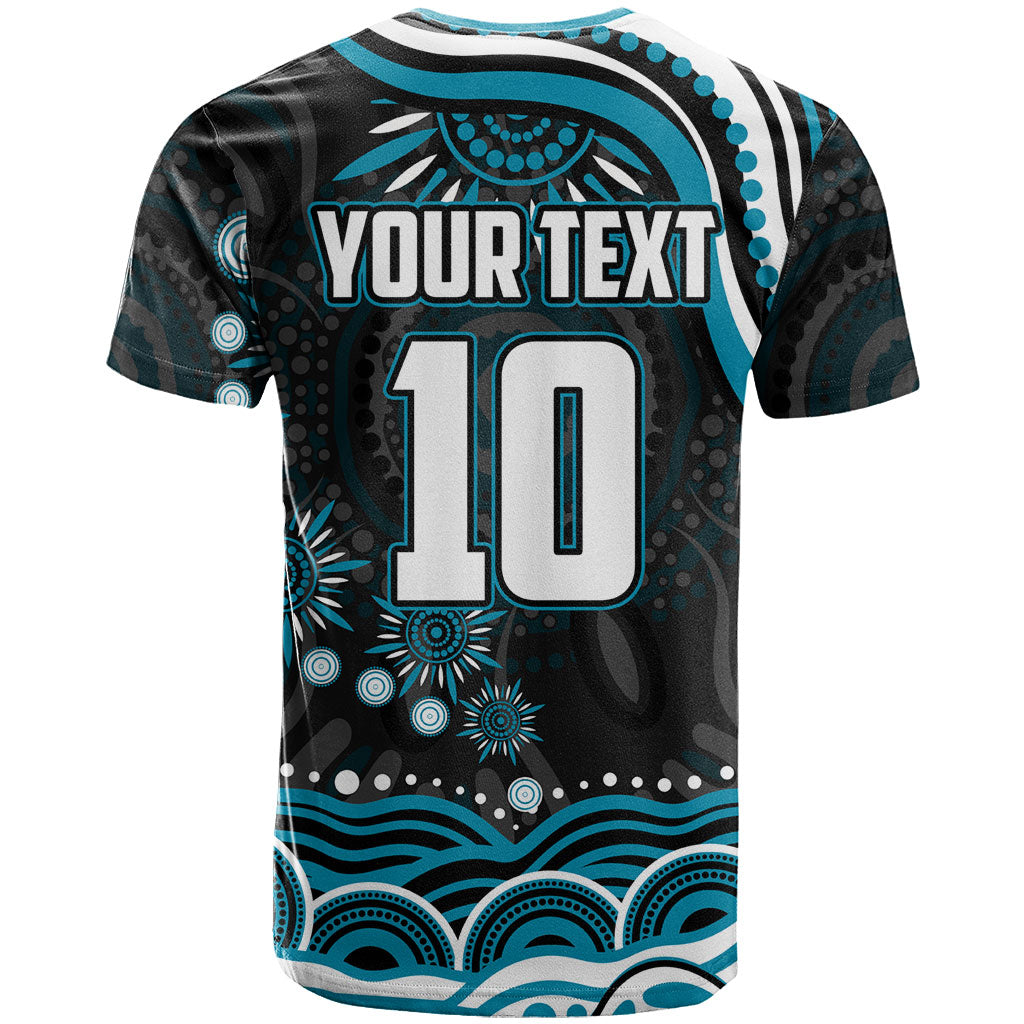 Personalized Port Adelaide Power Rugby T Shirt Aboriginal Dot Art - Dreamtime Football Mascot