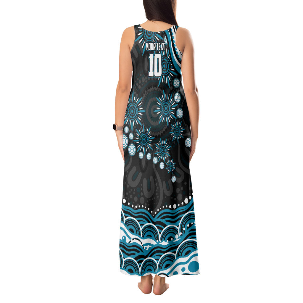 Personalized Port Adelaide Power Rugby Tank Maxi Dress Aboriginal Dot Art - Dreamtime Football Mascot
