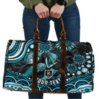 Personalized Port Adelaide Power Rugby Travel Bag Aboriginal Dot Art - Dreamtime Football Mascot
