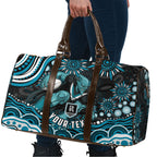 Personalized Port Adelaide Power Rugby Travel Bag Aboriginal Dot Art - Dreamtime Football Mascot