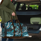 Personalized Port Adelaide Power Rugby Travel Bag Aboriginal Dot Art - Dreamtime Football Mascot