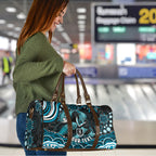 Personalized Port Adelaide Power Rugby Travel Bag Aboriginal Dot Art - Dreamtime Football Mascot