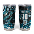 Personalized Port Adelaide Power Rugby Tumbler Cup Aboriginal Dot Art - Dreamtime Football Mascot