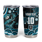 Personalized Port Adelaide Power Rugby Tumbler Cup Aboriginal Dot Art - Dreamtime Football Mascot