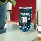 Personalized Port Adelaide Power Rugby Tumbler Cup Aboriginal Dot Art - Dreamtime Football Mascot