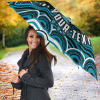 Personalized Port Adelaide Power Rugby Umbrella Aboriginal Dot Art - Dreamtime Football Mascot