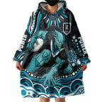 Personalized Port Adelaide Power Rugby Wearable Blanket Hoodie Aboriginal Dot Art - Dreamtime Football Mascot