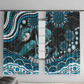 Personalized Port Adelaide Power Rugby Window Curtain Aboriginal Dot Art - Dreamtime Football Mascot