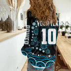 Personalized Port Adelaide Power Rugby Women Casual Shirt Aboriginal Dot Art - Dreamtime Football Mascot