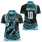 Personalized Port Adelaide Power Rugby Women Polo Shirt Aboriginal Dot Art - Dreamtime Football Mascot