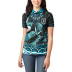 Personalized Port Adelaide Power Rugby Women Polo Shirt Aboriginal Dot Art - Dreamtime Football Mascot