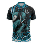 Personalized Port Adelaide Power Rugby Zipper Polo Shirt Aboriginal Dot Art - Dreamtime Football Mascot