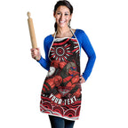 Personalized Essendon Bombers Rugby Apron Aboriginal Dot Art - Dreamtime Football Mascot