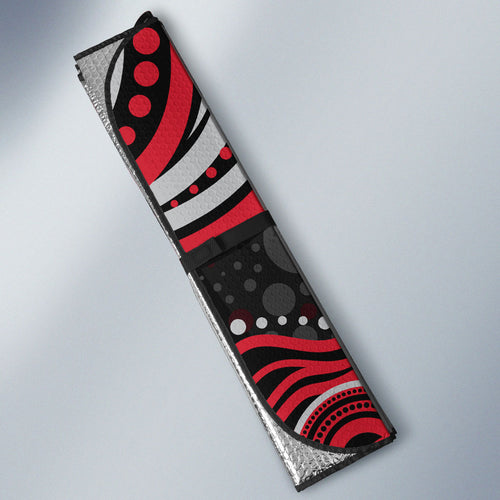 Personalized Essendon Bombers Rugby Auto Sun Shade Aboriginal Dot Art - Dreamtime Football Mascot