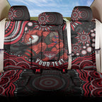 Personalized Essendon Bombers Rugby Back Car Seat Cover Aboriginal Dot Art - Dreamtime Football Mascot