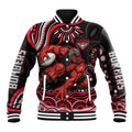Personalized Essendon Bombers Rugby Baseball Jacket Aboriginal Dot Art - Dreamtime Football Mascot