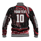 Personalized Essendon Bombers Rugby Baseball Jacket Aboriginal Dot Art - Dreamtime Football Mascot