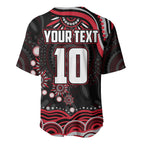 Personalized Essendon Bombers Rugby Baseball Jersey Aboriginal Dot Art - Dreamtime Football Mascot