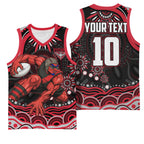 Personalized Essendon Bombers Rugby Basketball Jersey Aboriginal Dot Art - Dreamtime Football Mascot