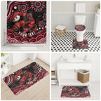 Personalized Essendon Bombers Rugby Bathroom Set Aboriginal Dot Art - Dreamtime Football Mascot