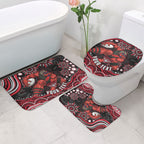 Personalized Essendon Bombers Rugby Bathroom Set Aboriginal Dot Art - Dreamtime Football Mascot