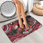 Personalized Essendon Bombers Rugby Bathroom Set Aboriginal Dot Art - Dreamtime Football Mascot