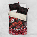 Personalized Essendon Bombers Rugby Bedding Set Aboriginal Dot Art - Dreamtime Football Mascot