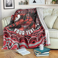 Personalized Essendon Bombers Rugby Blanket Aboriginal Dot Art - Dreamtime Football Mascot