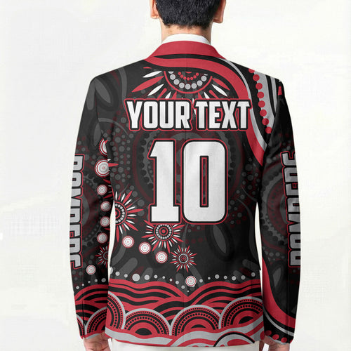 Personalized Essendon Bombers Rugby Blazer Aboriginal Dot Art - Dreamtime Football Mascot