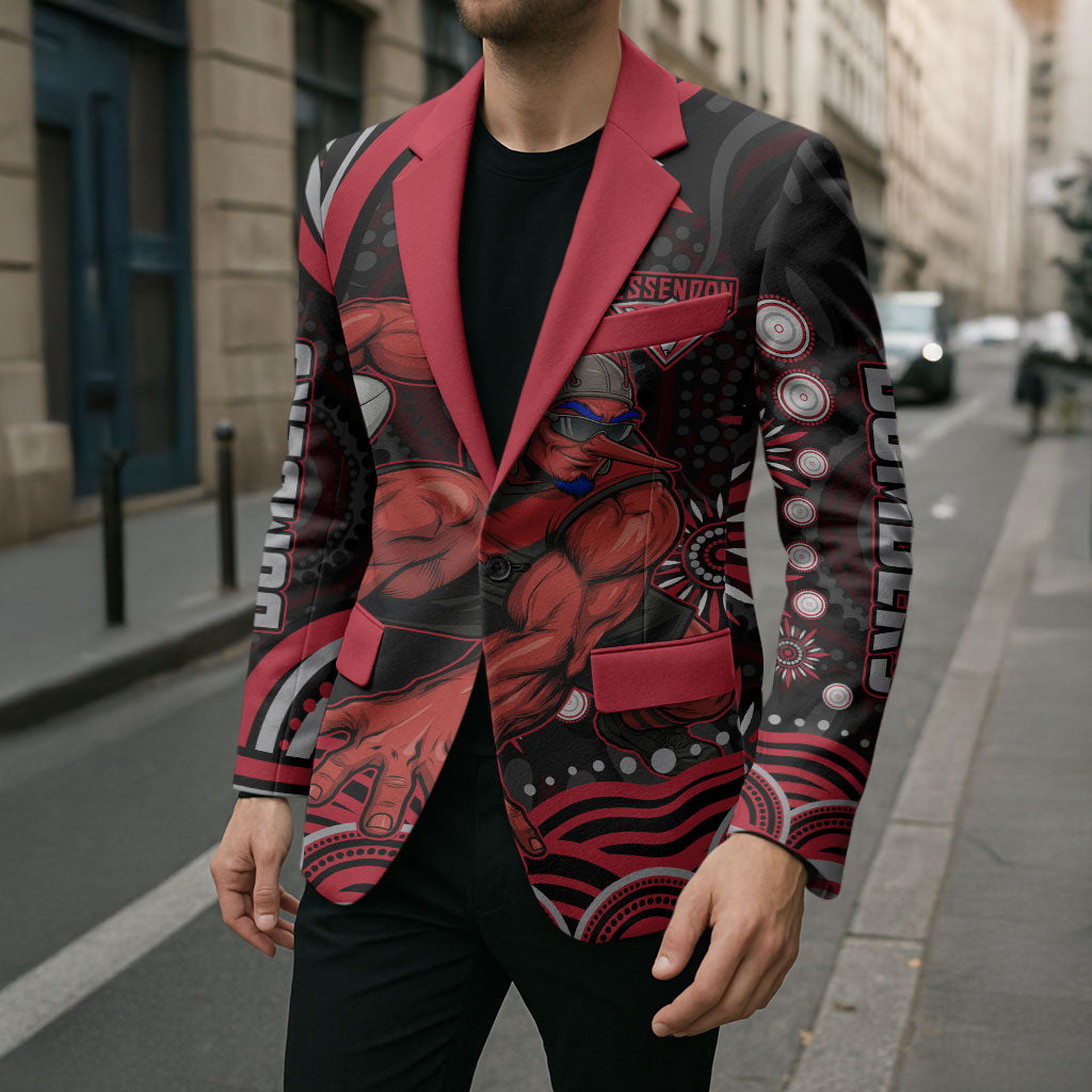 Personalized Essendon Bombers Rugby Blazer Aboriginal Dot Art - Dreamtime Football Mascot