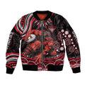 Personalized Essendon Bombers Rugby Bomber Jacket Aboriginal Dot Art - Dreamtime Football Mascot