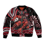 Personalized Essendon Bombers Rugby Bomber Jacket Aboriginal Dot Art - Dreamtime Football Mascot