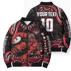 Personalized Essendon Bombers Rugby Bomber Puffer Jacket Aboriginal Dot Art - Dreamtime Football Mascot